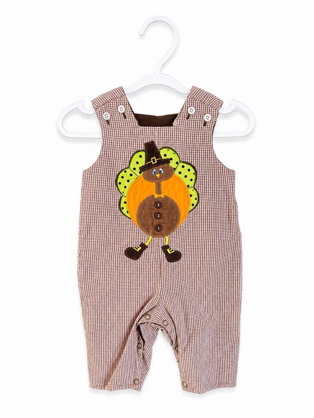 Bailey Boys Reversible Thanksgiving Turkey & Cars Longall Romper 3M EUC